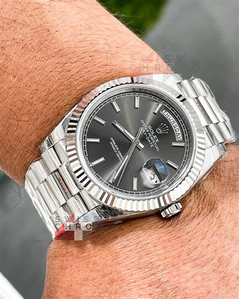 rolex day date 40 slate dial|Rolex Day-Date 40 series.